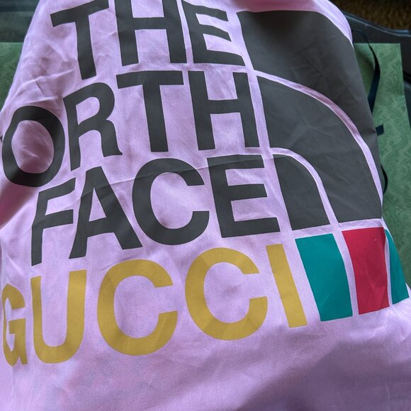 NWT GUCCI The North Face Medium Nylon Leather Backpack White 650288